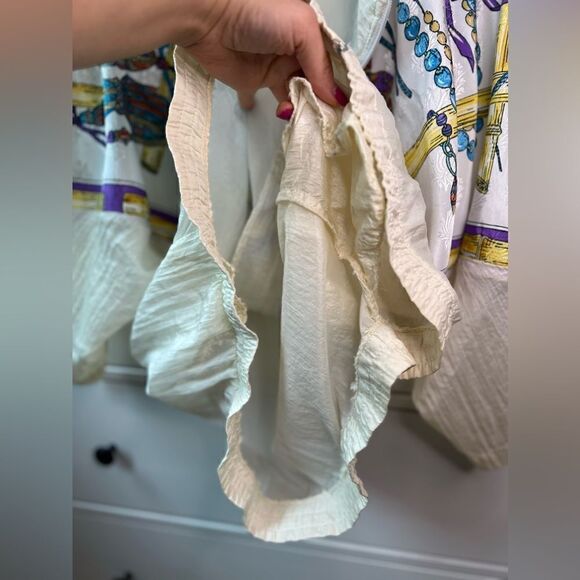 FOZY NY VINTAGE bomber cream purple 80s/90s Retro Windbreaker Track Jacket Zip M - Picture 10 of 17